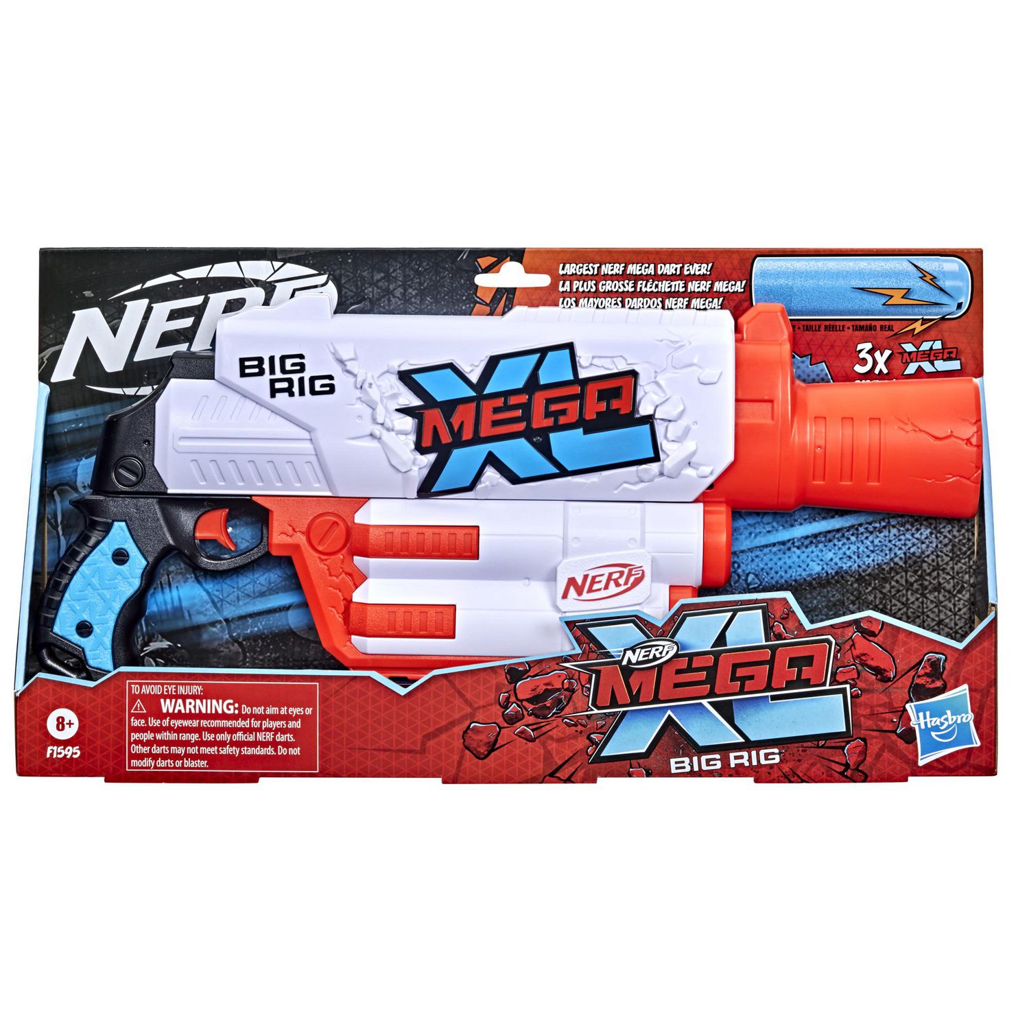 Nerf Mega XL Big Rig Blaster - Fires Largest Nerf Darts Ever, 3 XL Darts + Storage — image 2