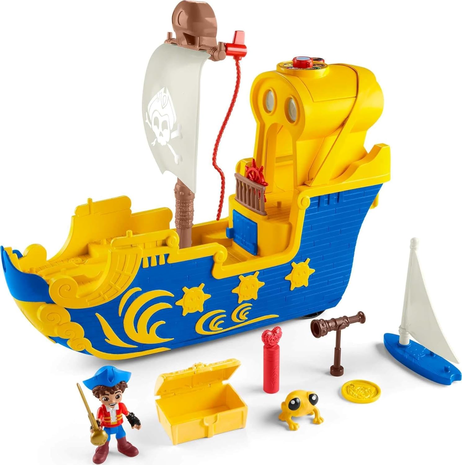 Santiago of the Seas El Bravo Pirate Ship Playset – Lights & Sounds – Fisher-Price